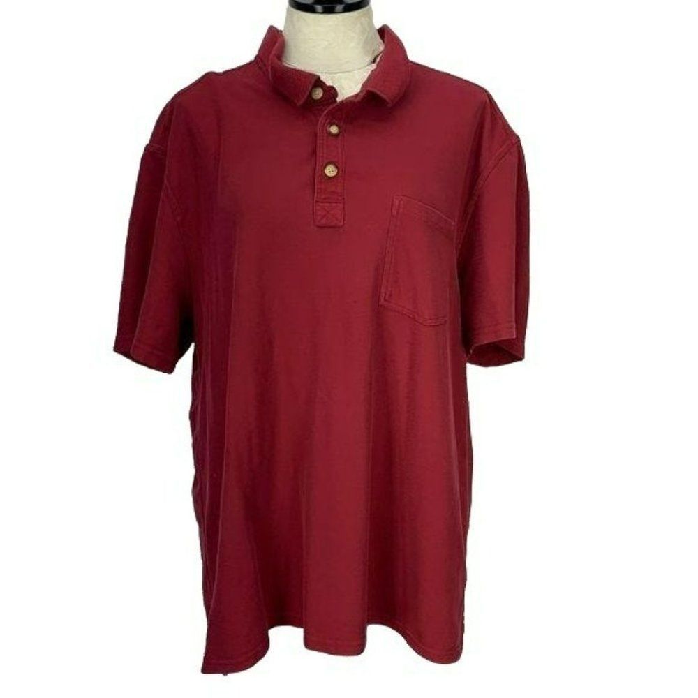 G.H. Bass and Company Men's Red Polo Style Shirt Size XXL‎